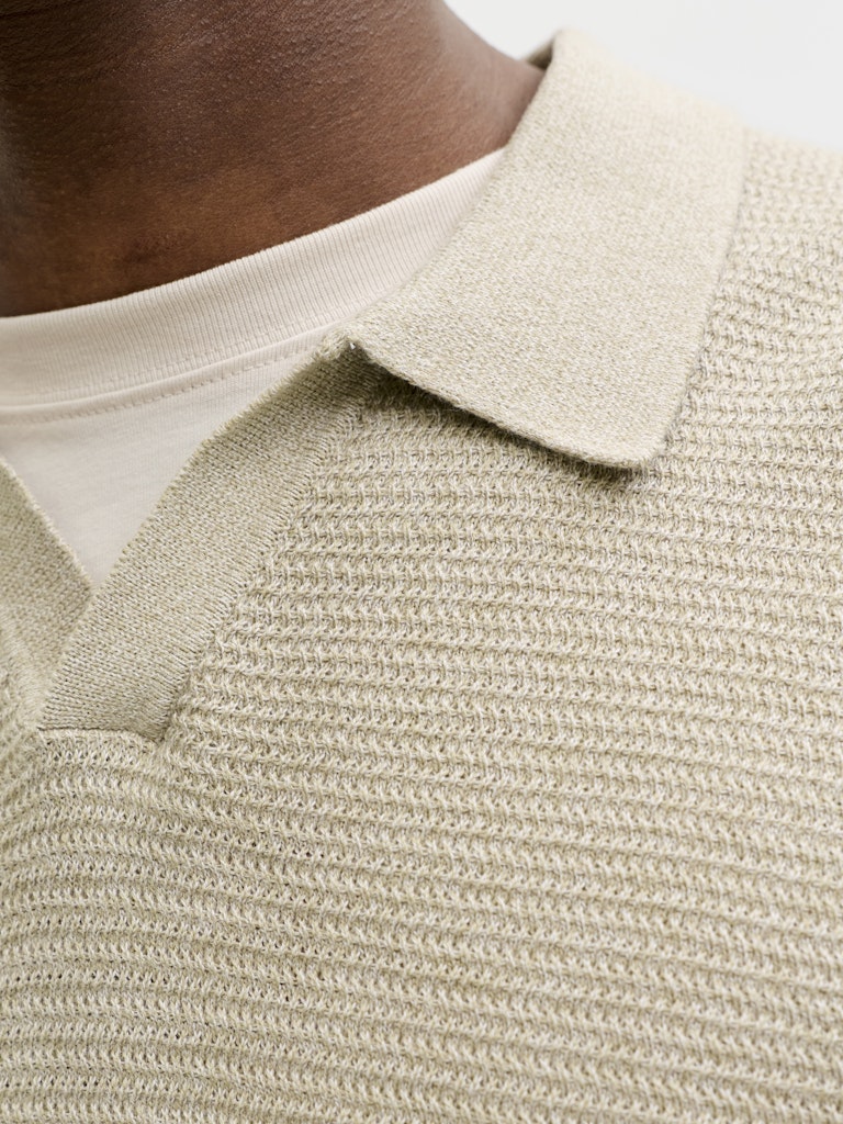 JPRBLURILEY Knit Polo-Shirt - Lemon Pepper